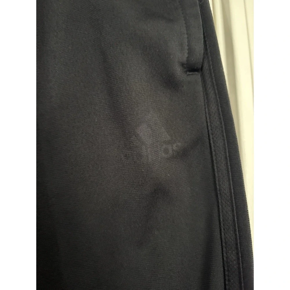 Adidas Track Pants Mens Medium Black Excellent Tonal Stripes Joggers